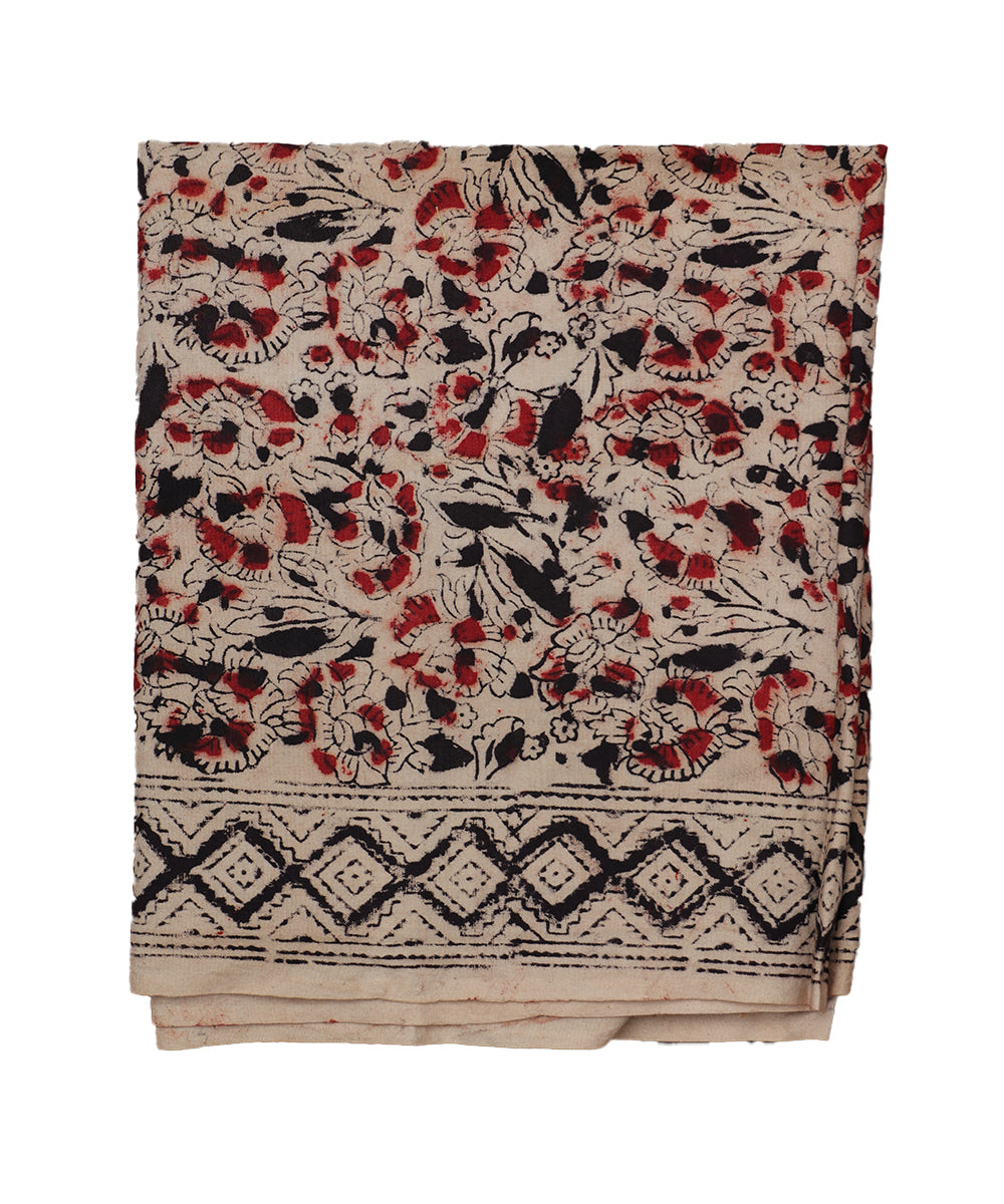 Beige handloom Kalamkari lungies