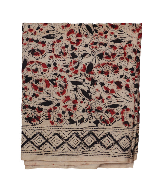 Beige handloom Kalamkari lungies