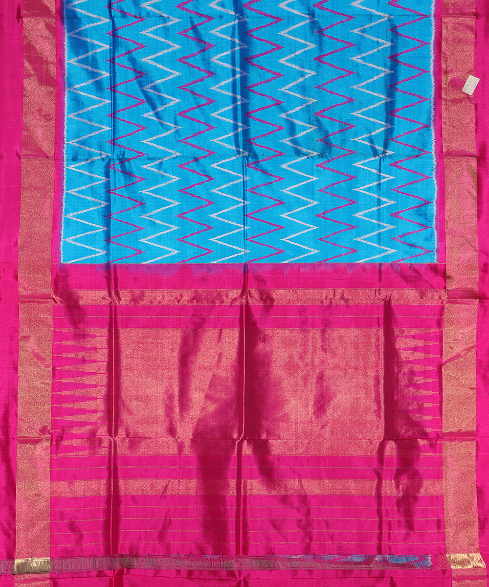 Steel blue color handloom silk saree