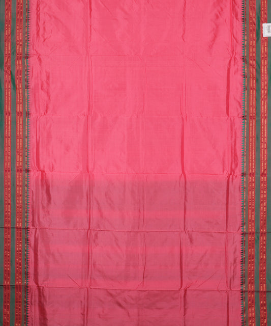 Cerise pink color handloom Narayanpet silk saree