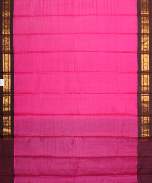 Magenta pink color handloom Gadwal cotton saree