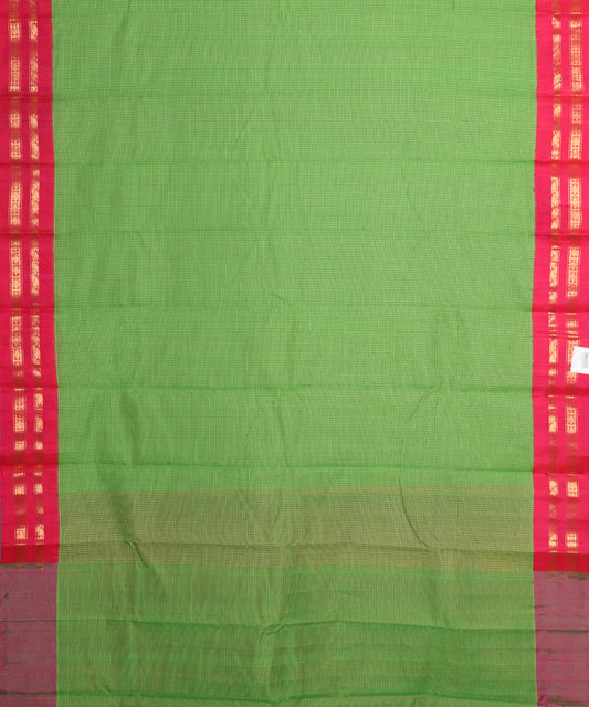 Green color handloom Gadwal cotton saree