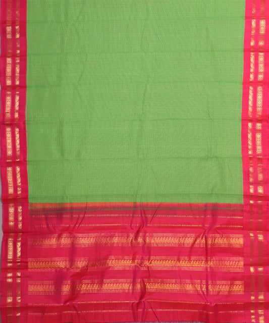 Green color handloom Gadwal cotton saree