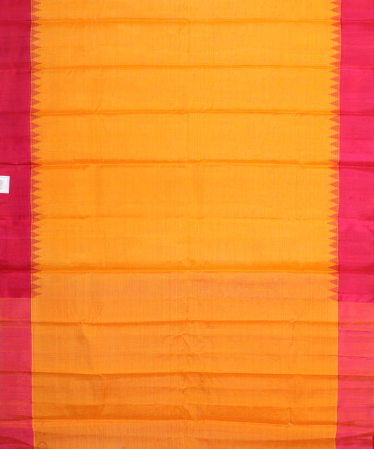 Tangerine orange color handloom Gadwal cotton saree