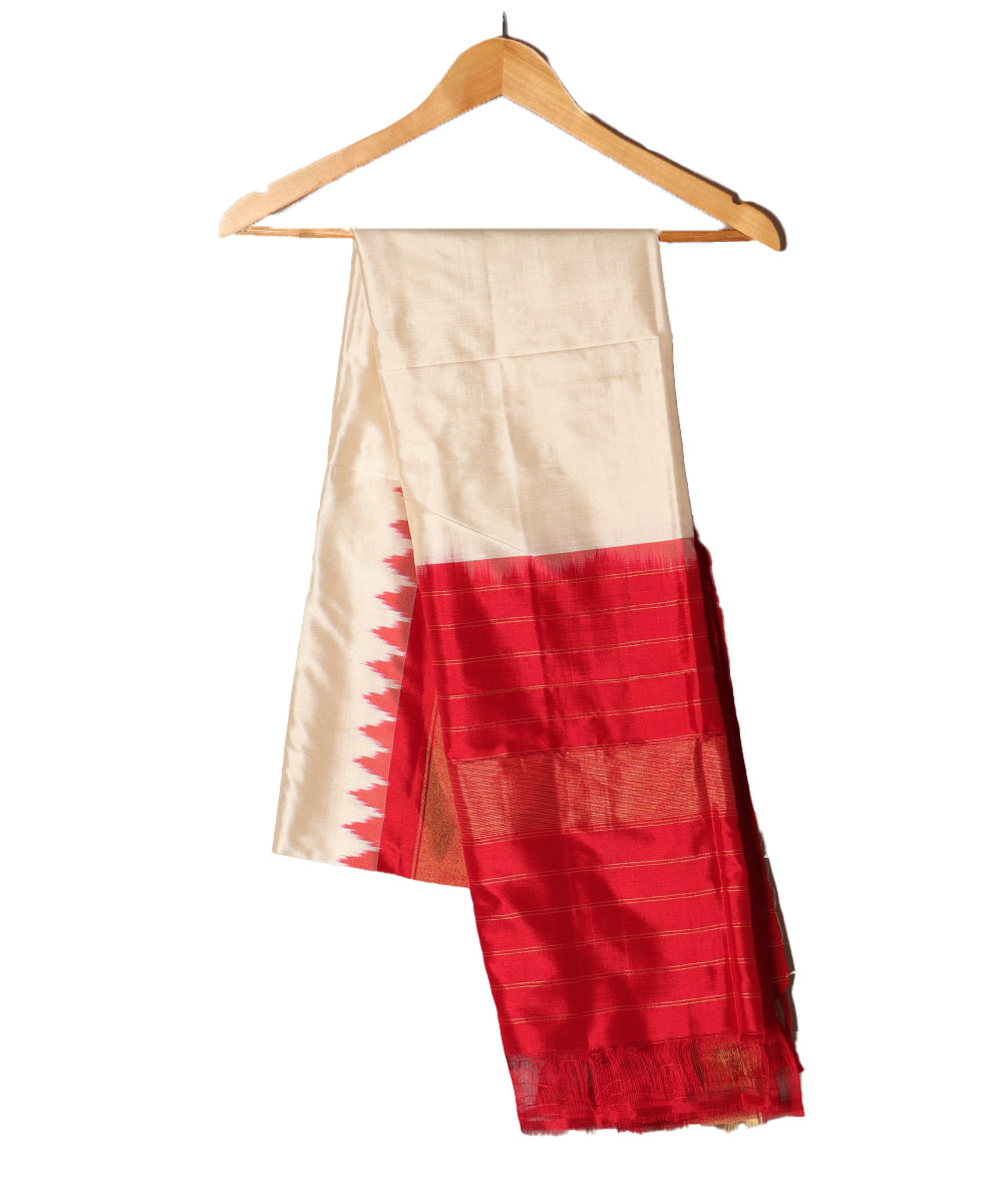 Peach color handloom silk dupatta