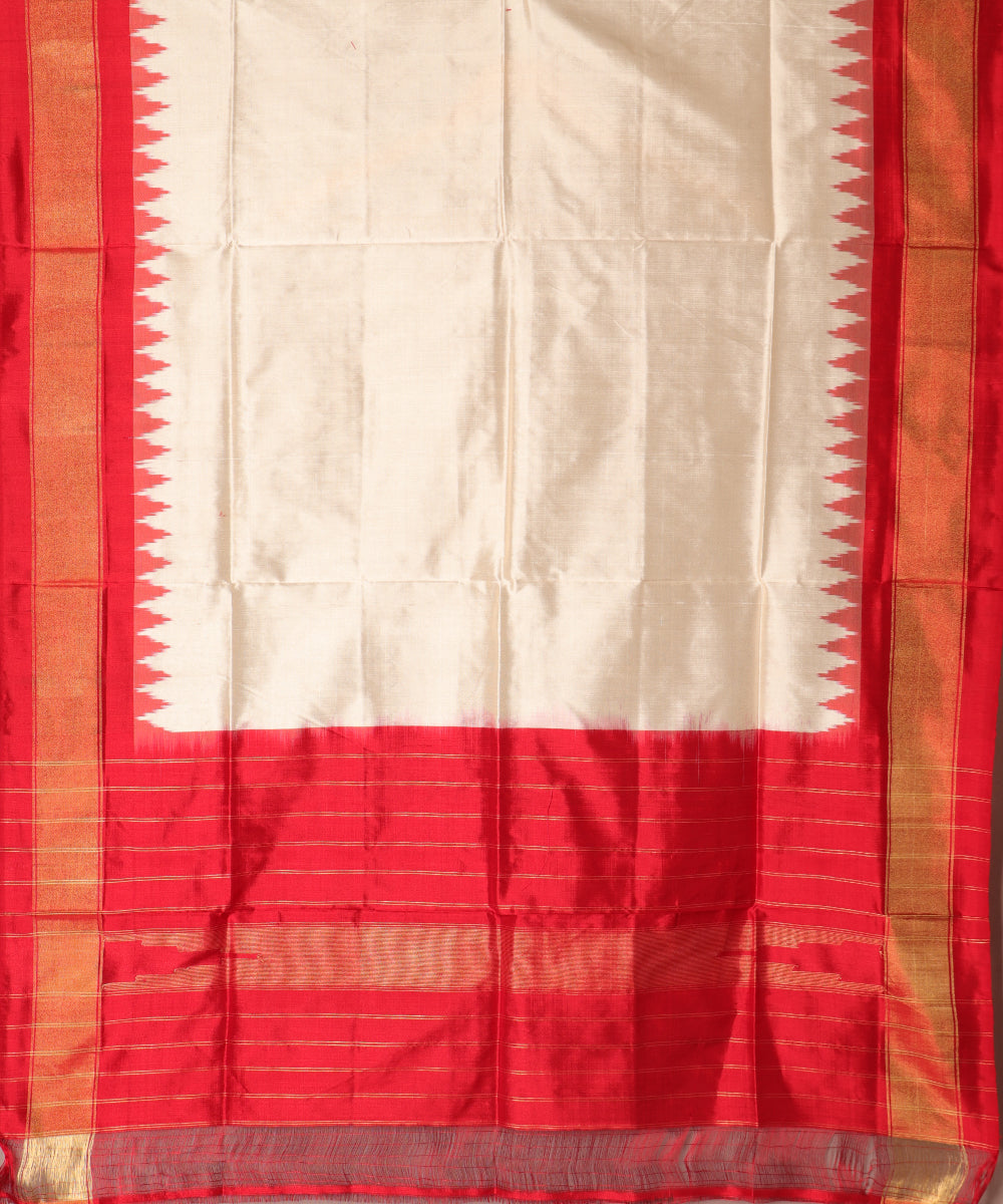 Peach color handloom silk dupatta