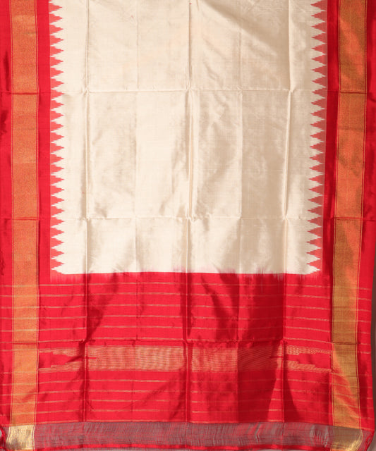 Peach color handloom silk dupatta