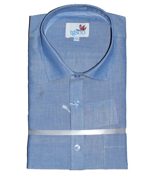 Airforce blue color handloom pochampally shirt