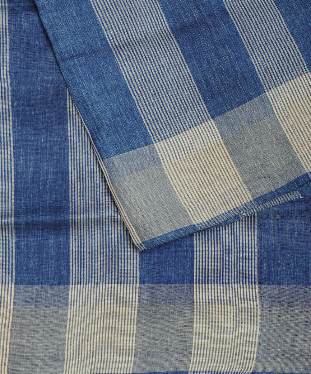 Yale blue color handloom tussar silk saree