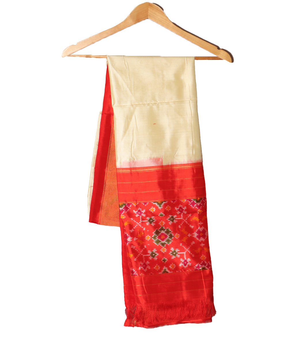 Peach color handloom silk dupatta