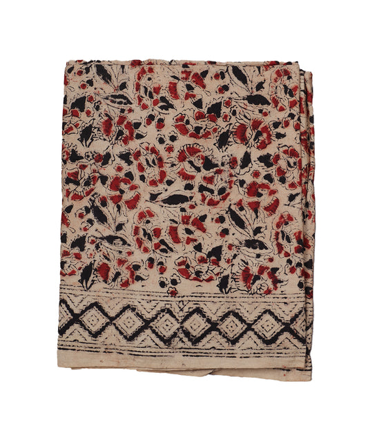 Beige handloom Kalamkari lungies