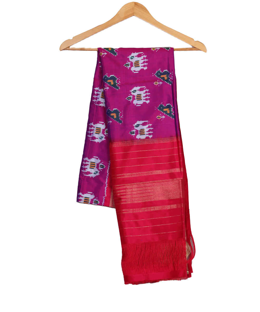 Lollipop violet handloom silk dupatta