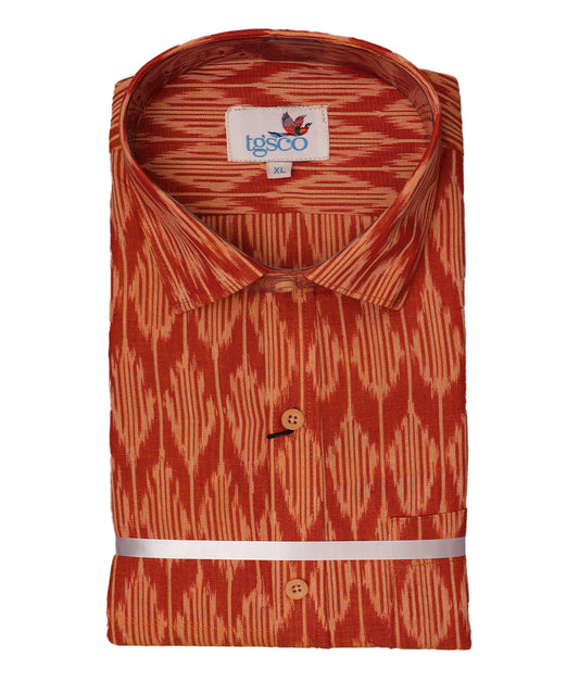 Crimson red color handloom pochampally shirt