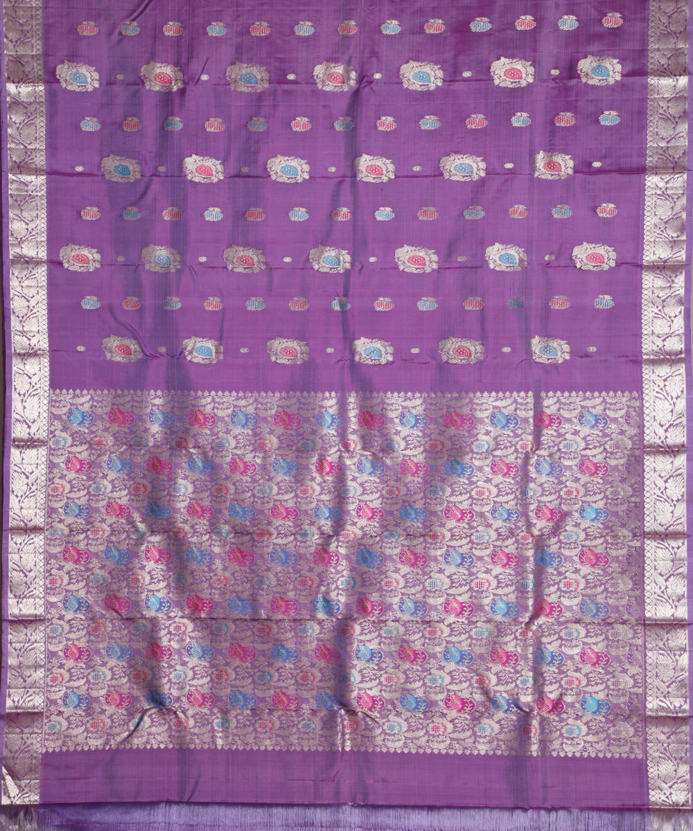 Amethyst violet handloom pitambari silk saree