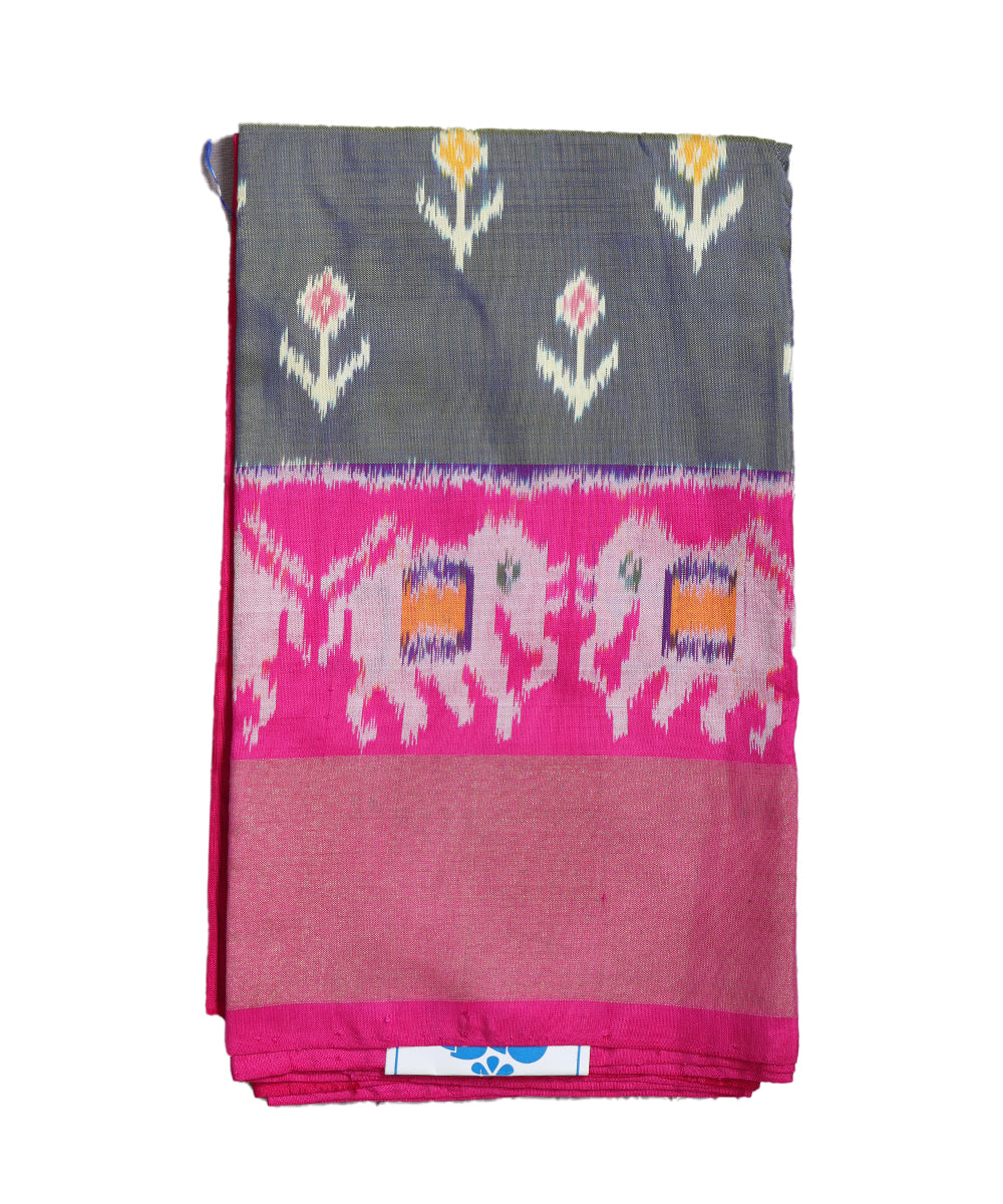 Multi-color handloom silk ikath pavada