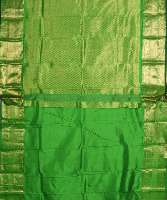 Parrot green color handllom ramappa silk saree