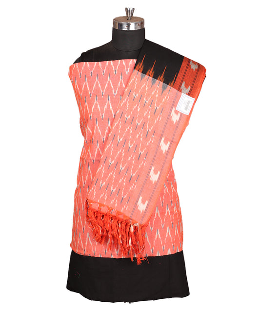 Salmon red color handloom pochampally punjabi suit