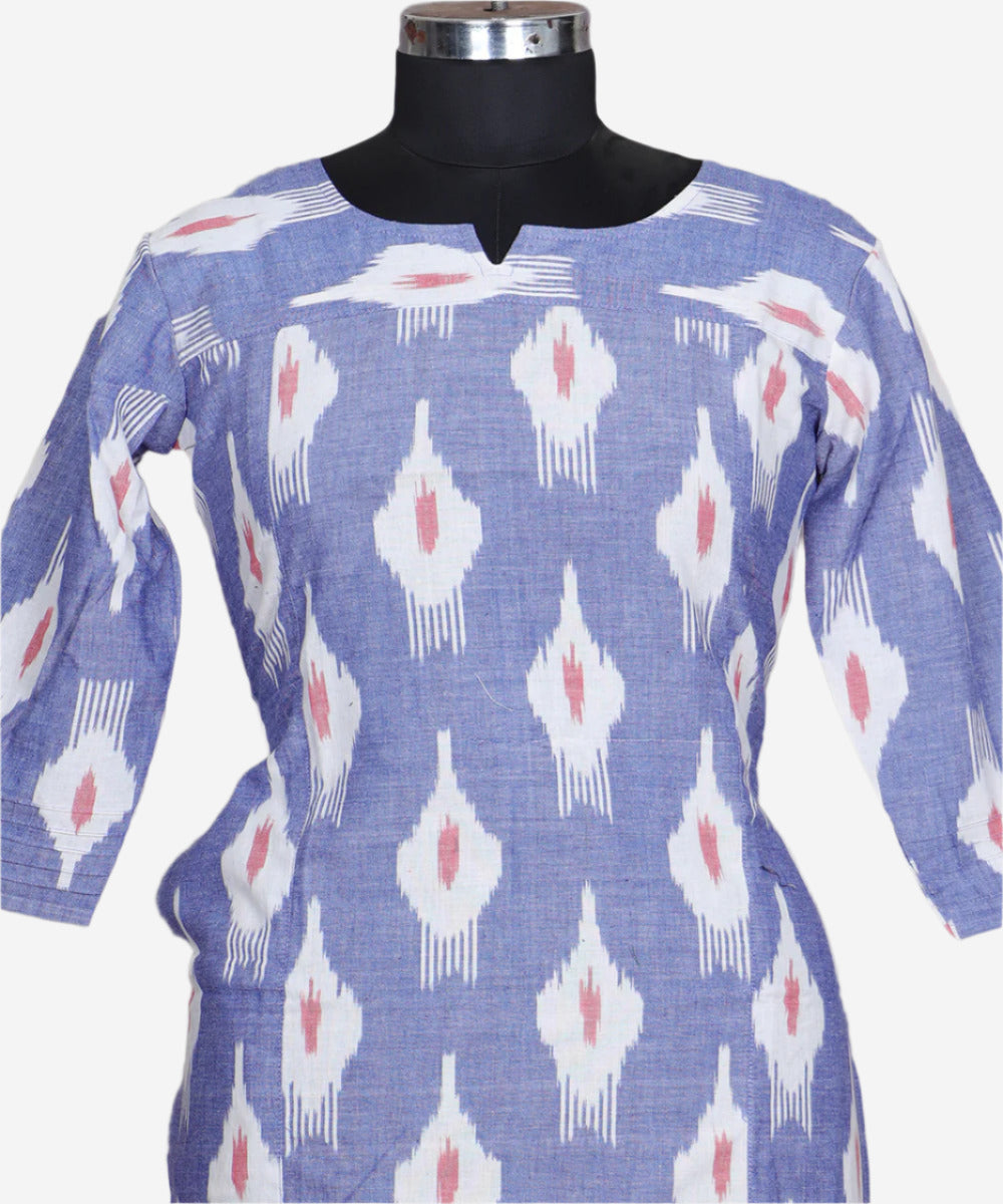 Cornflower blue color handloom pochampally ikat top