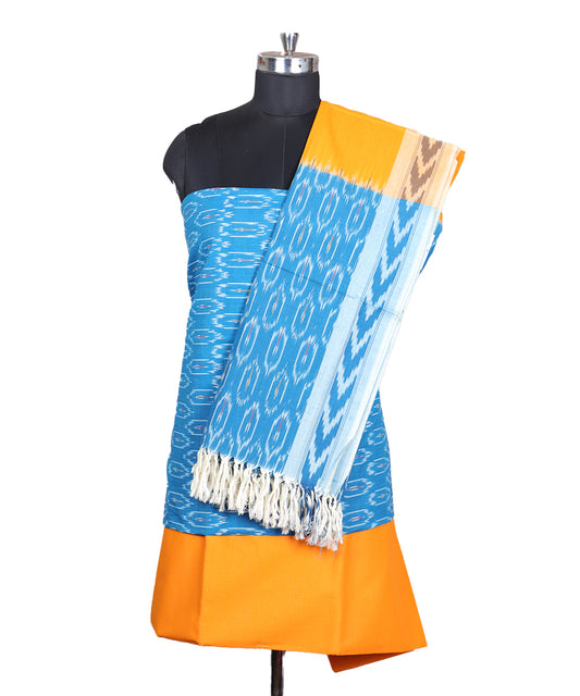 Olympic blue color handloom pochampally punjabi suit