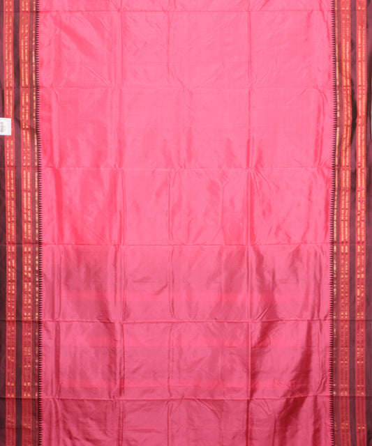 French pink color handloom Narayanpet silk saree