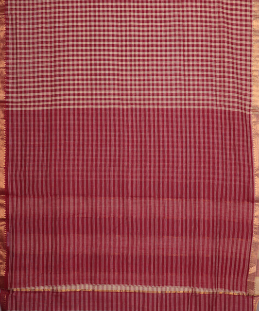 Multi-color with checks handloom mangalagiri cotton saree