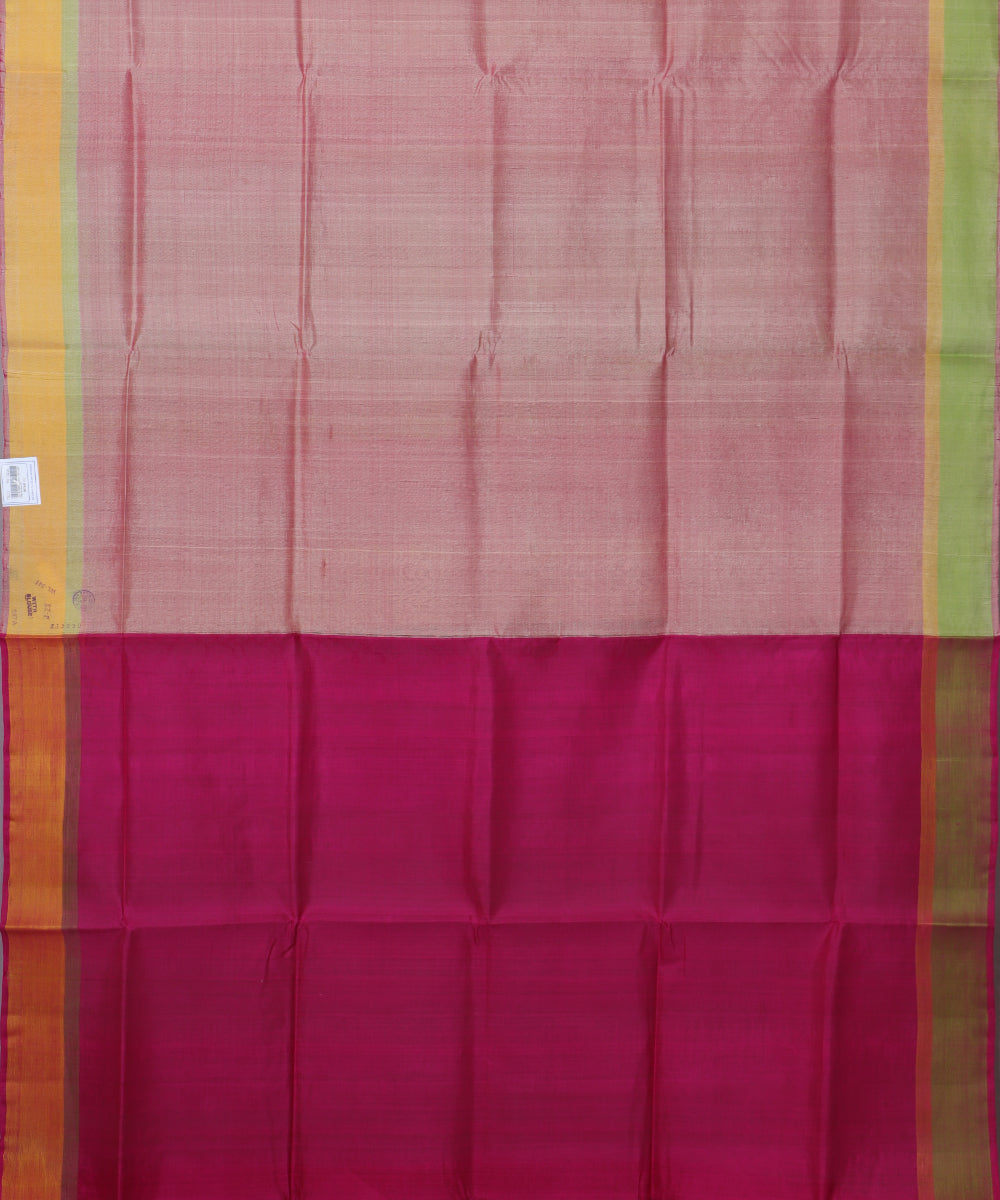 Thulian pink shade handloom tussar silk saree