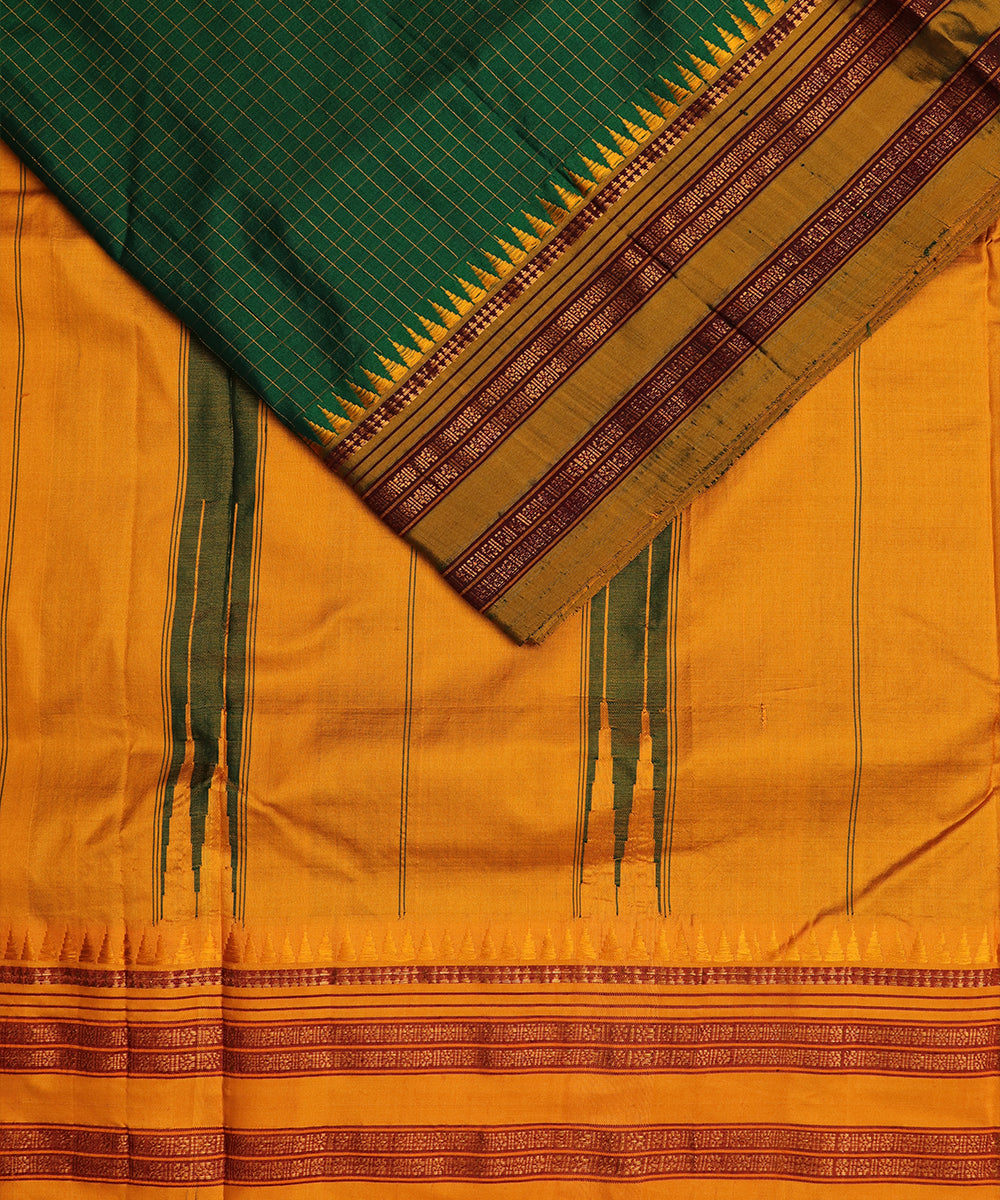 Sacramento green color narayanpet silk saree