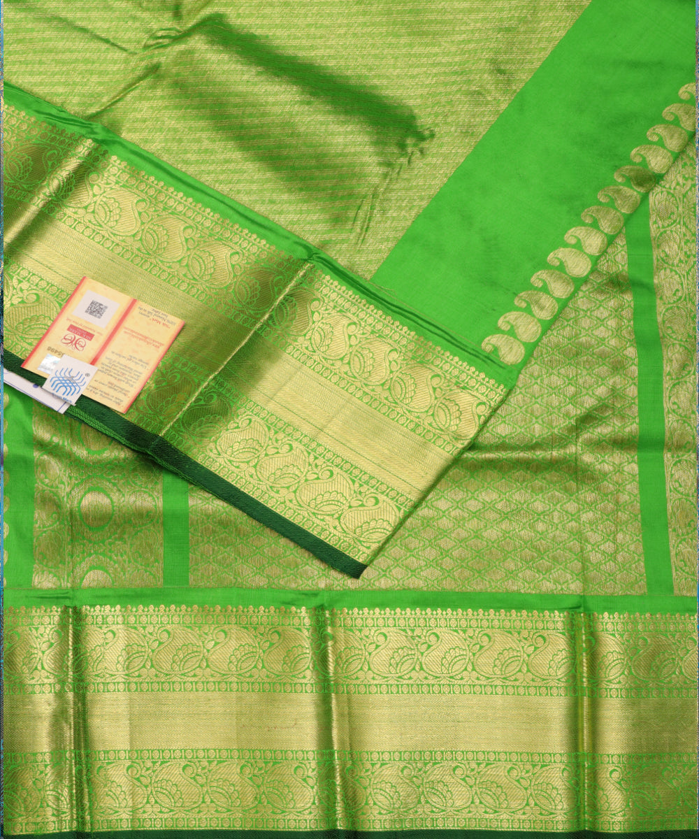 Parrot green color handllom ramappa silk saree