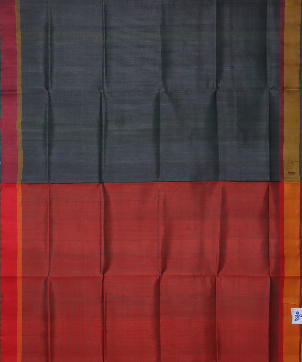 Shadow gray color handloom tussar silk saree