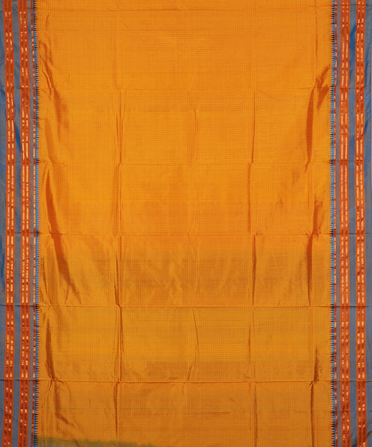 Apricot orange color handloom Narayanpet silk saree