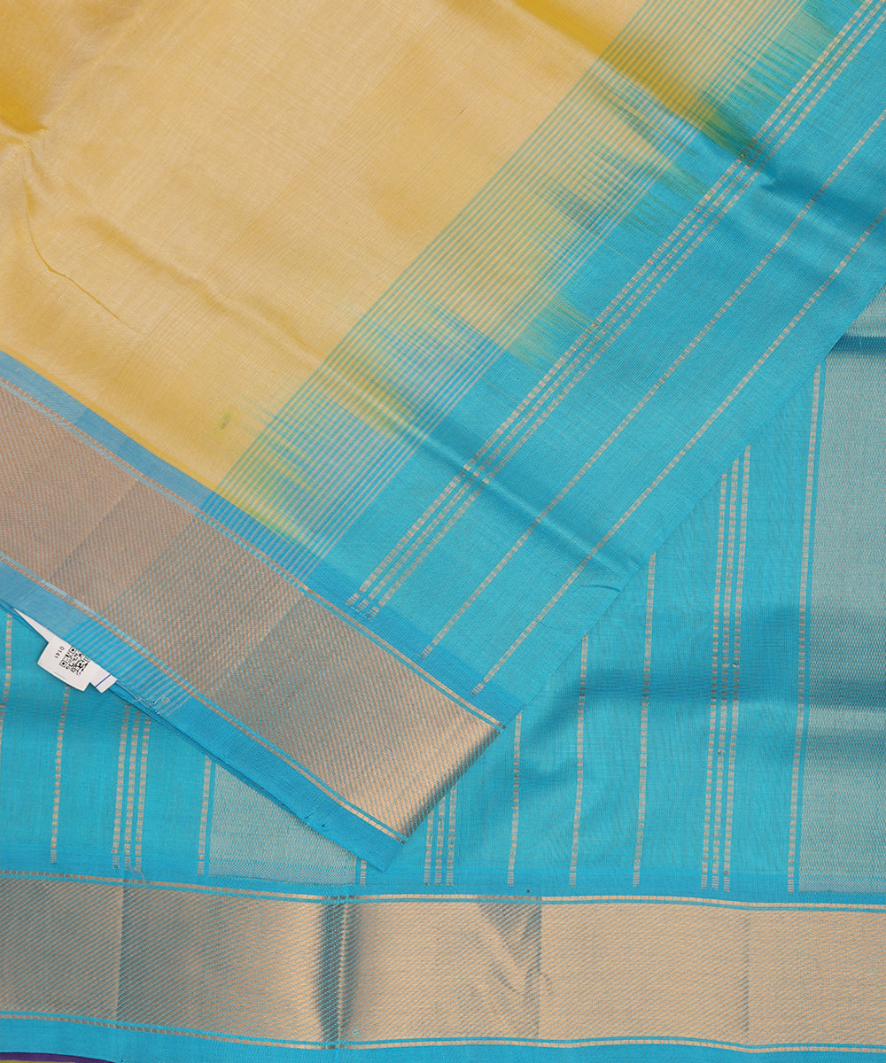 Laguna yellow color handloom madhavaram sico saree