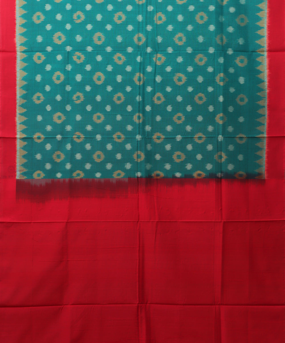 Pine green color pochampally cotton saree