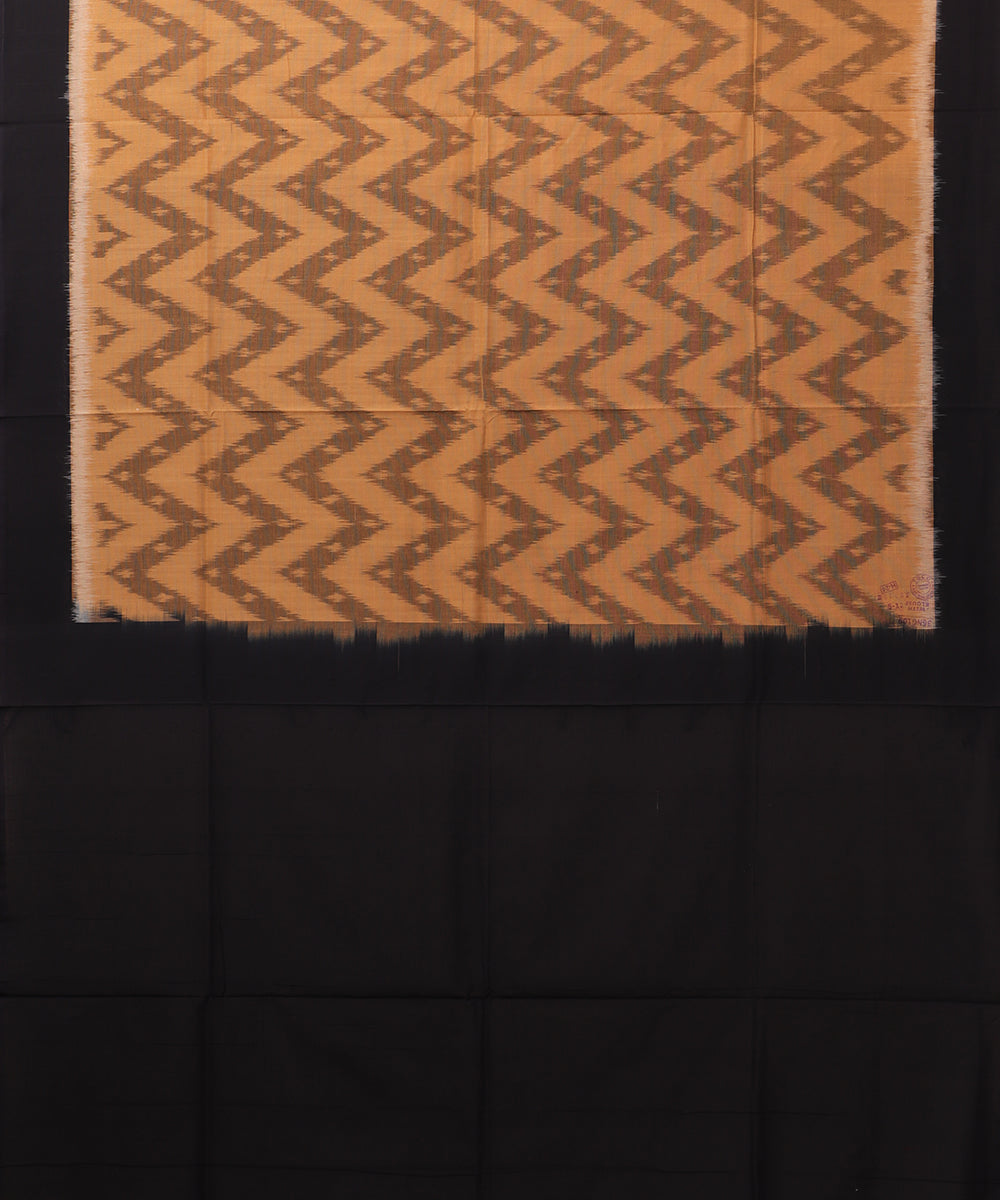 Tawny brown color pochampally cotton saree