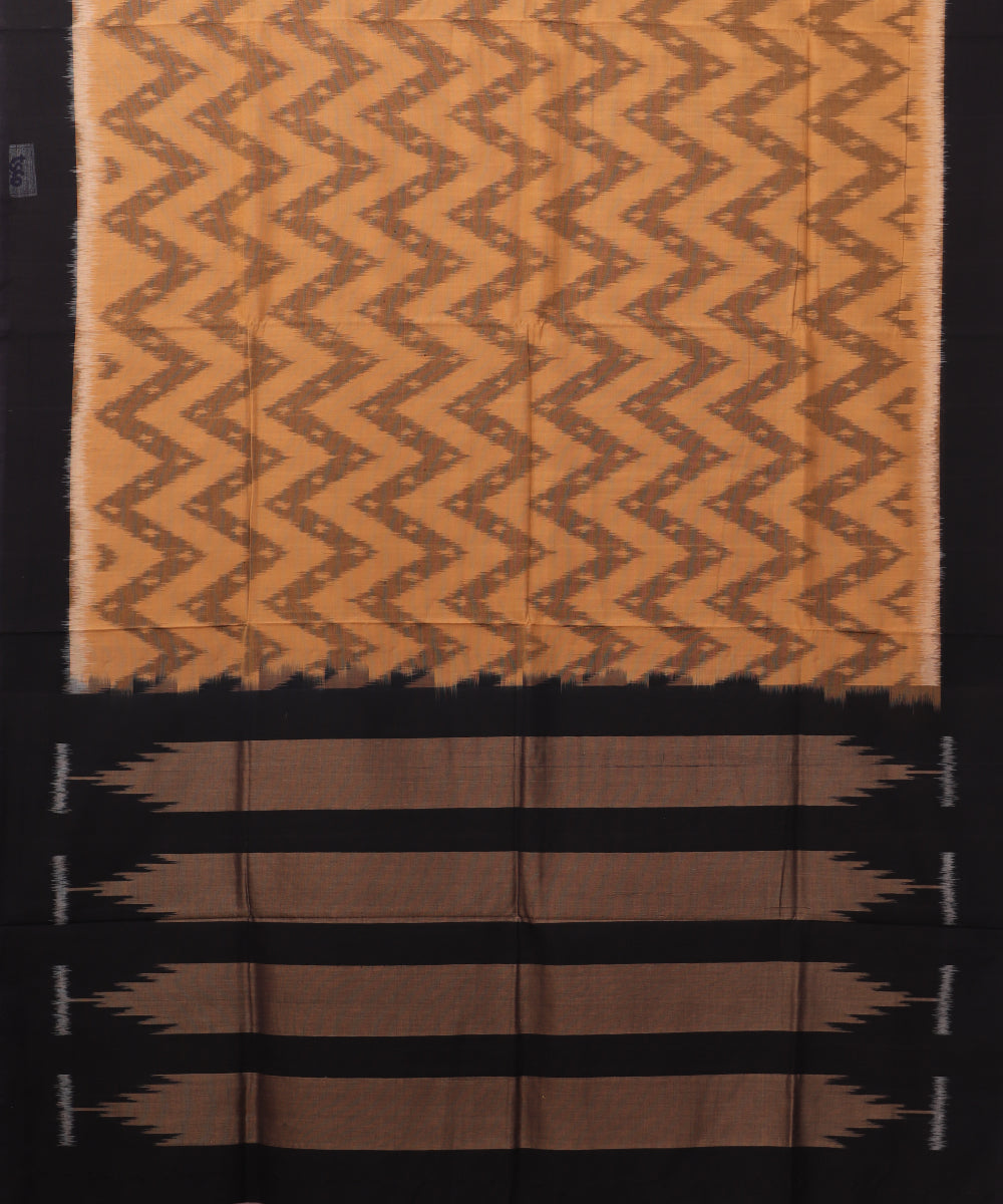 Tawny brown color pochampally cotton saree