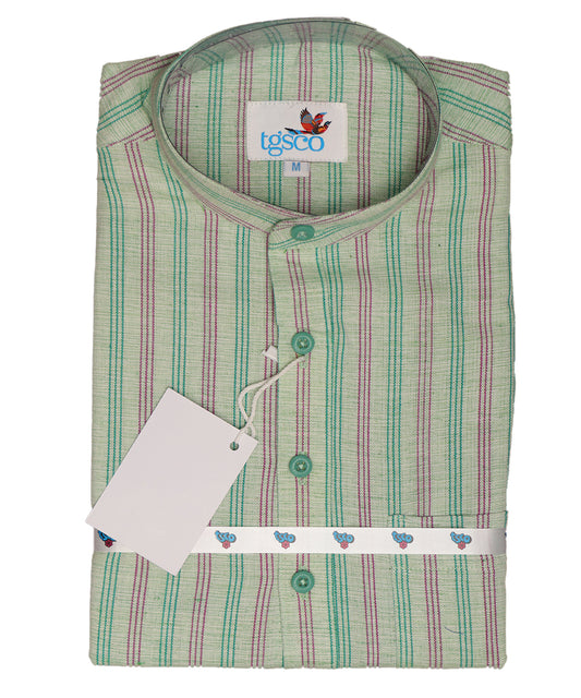 Handloom Men’s Khadi Short Kurta – Half Sleeves