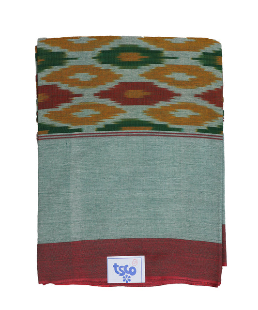 Jungle green color handwoven pochampally single cot bedsheet