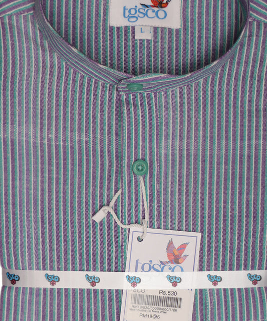 Handloom Men’s Khadi Short Kurta – Half Sleeves