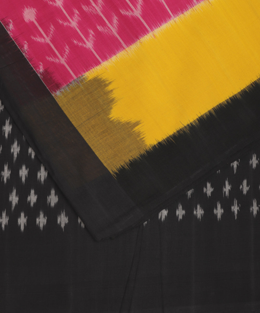 Ruby pink color pochampally cotton saree