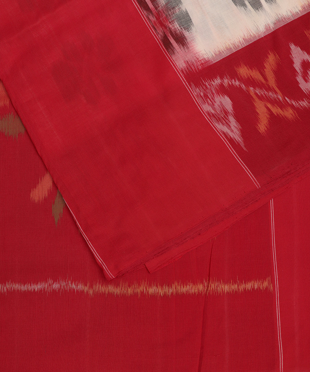 Cream color pochampally cotton saree