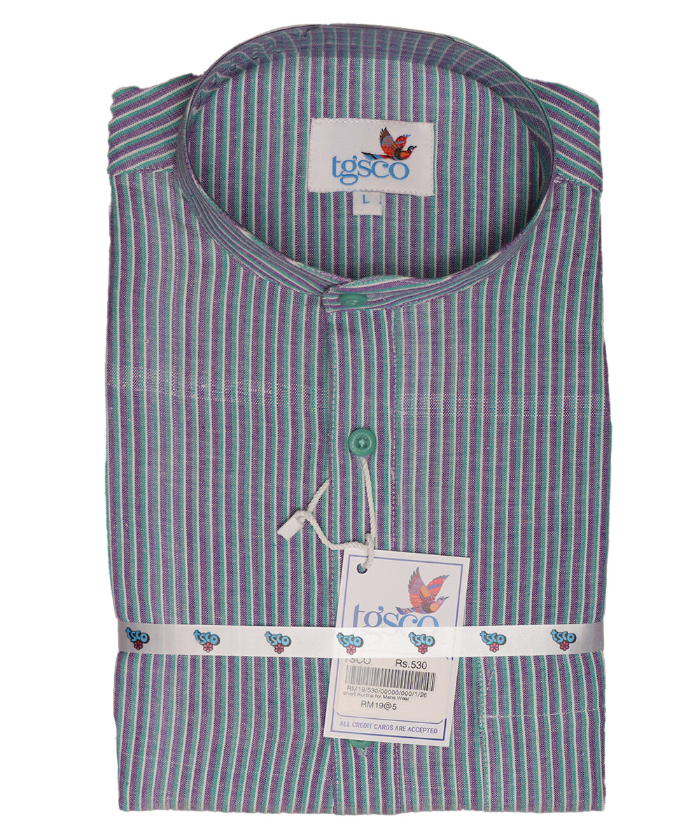Handloom Men’s Khadi Short Kurta – Half Sleeves