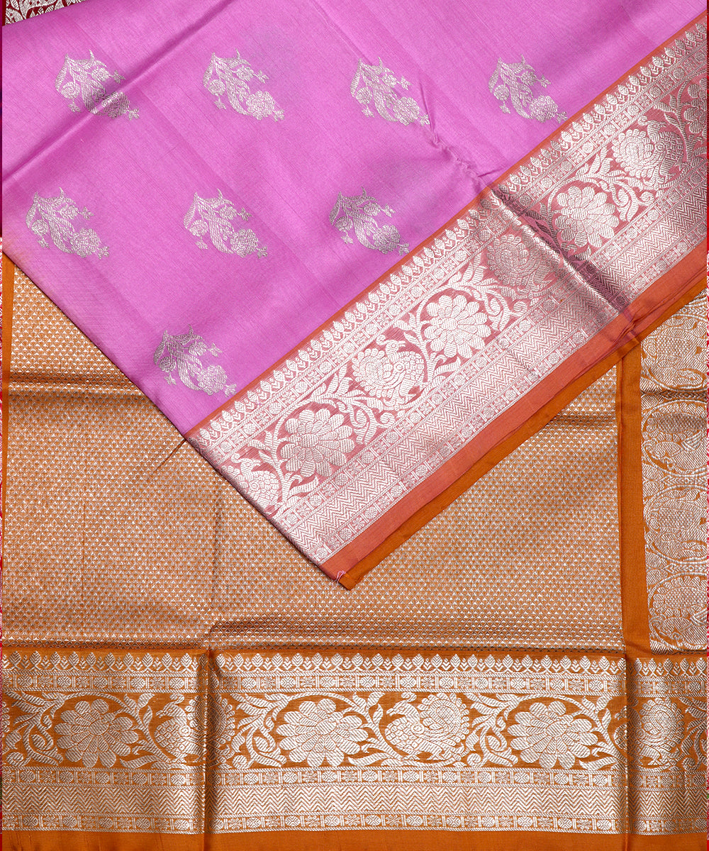 Helio violet color handloom venkatagiri sico saree