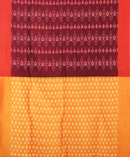 Eggplant violet color pochampally mercerised cotton saree