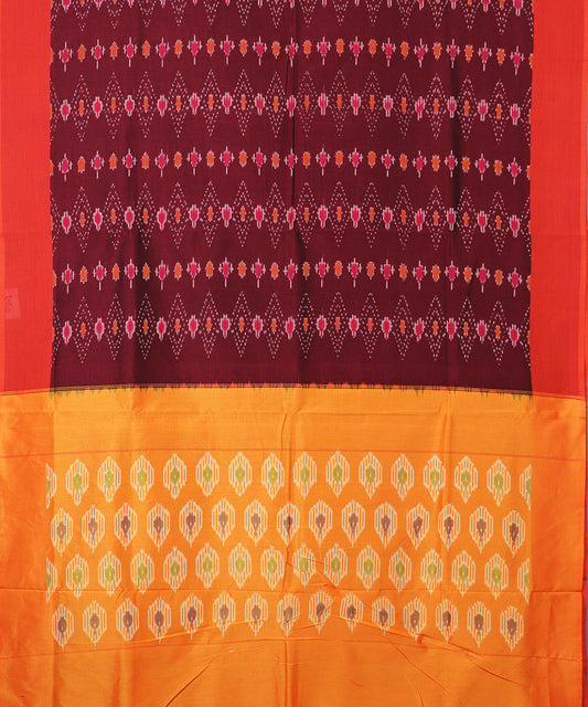 Eggplant violet color pochampally mercerised cotton saree