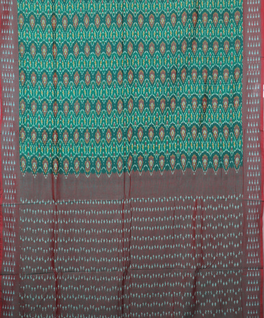 Forest green color pochampally mercerised cotton saree