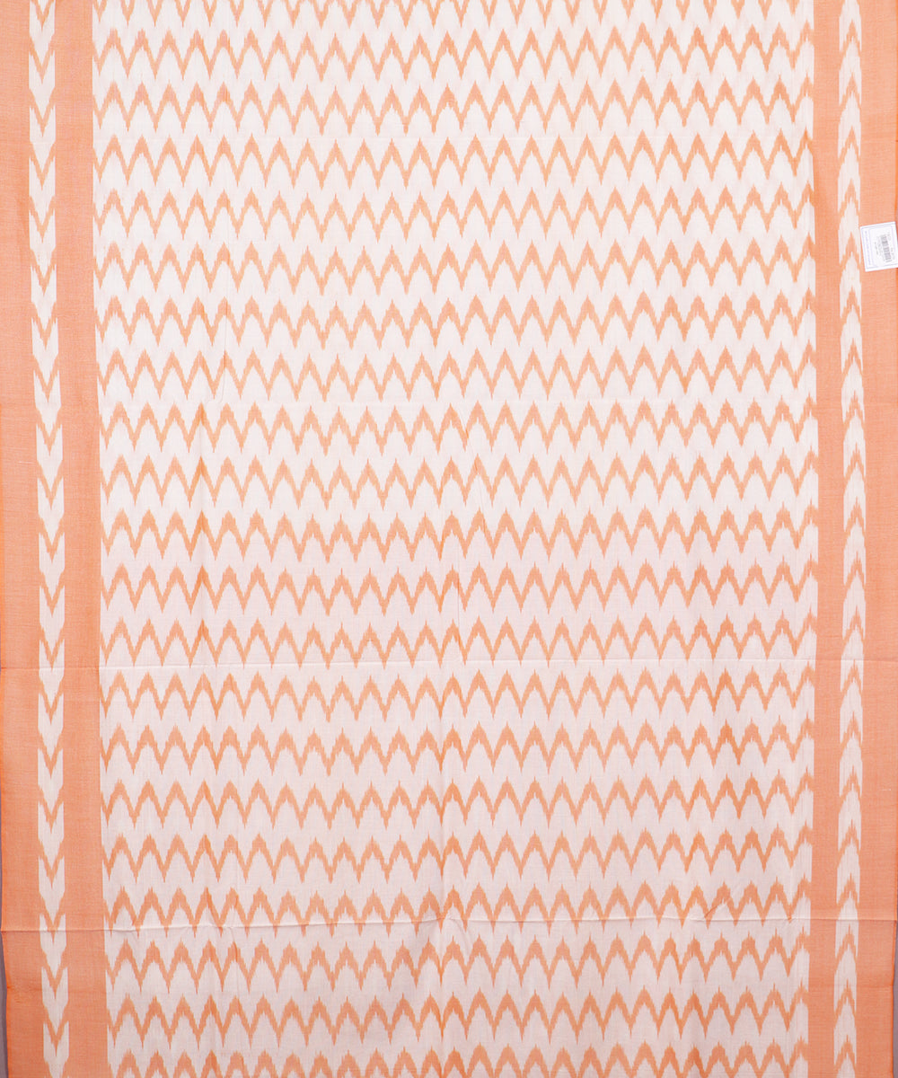 Cream color pochampally mercerised cotton saree