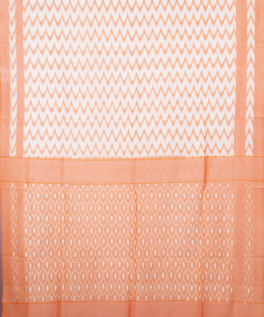 Cream color pochampally mercerised cotton saree