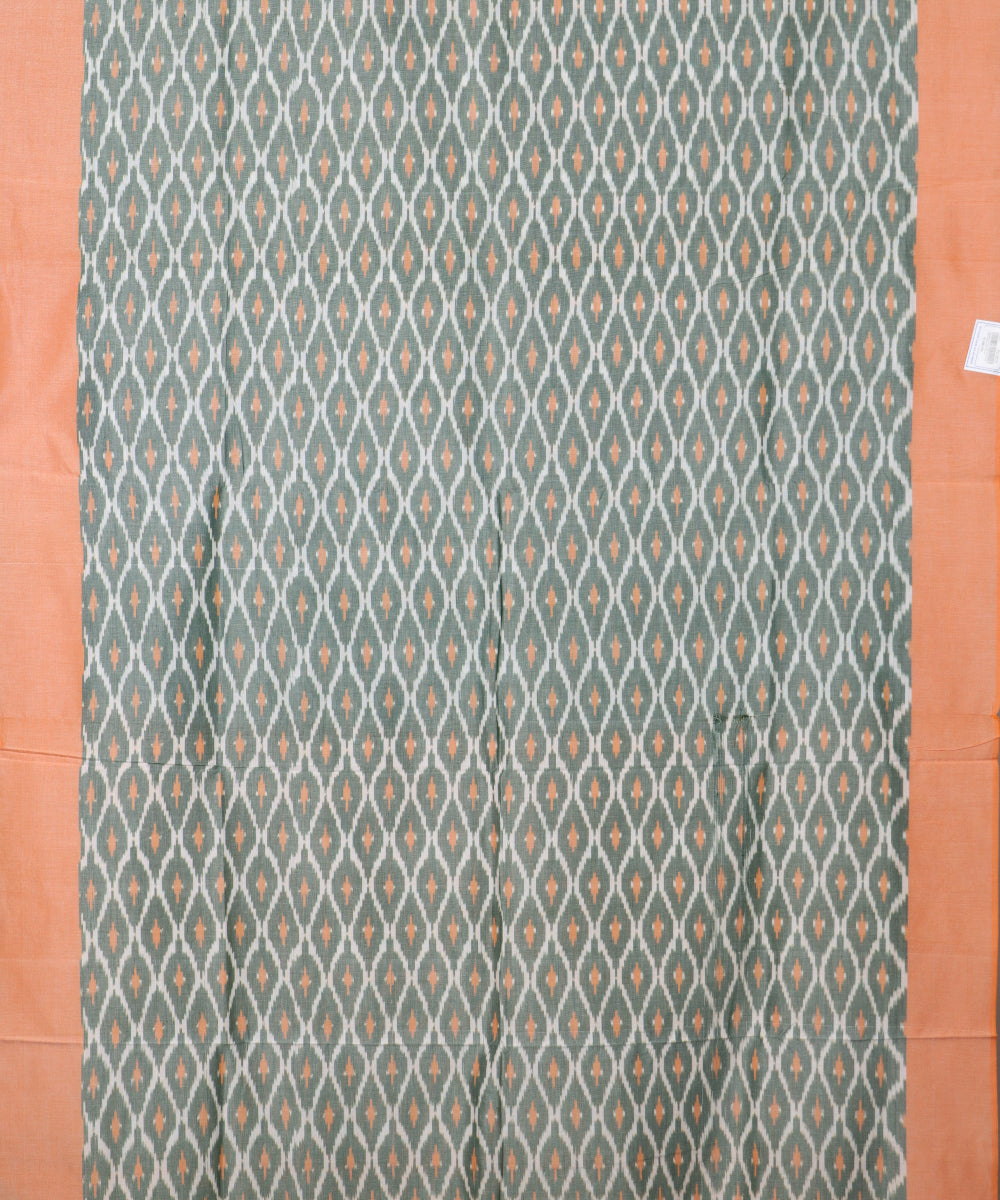 Fern green color pochampally mercerised cotton saree
