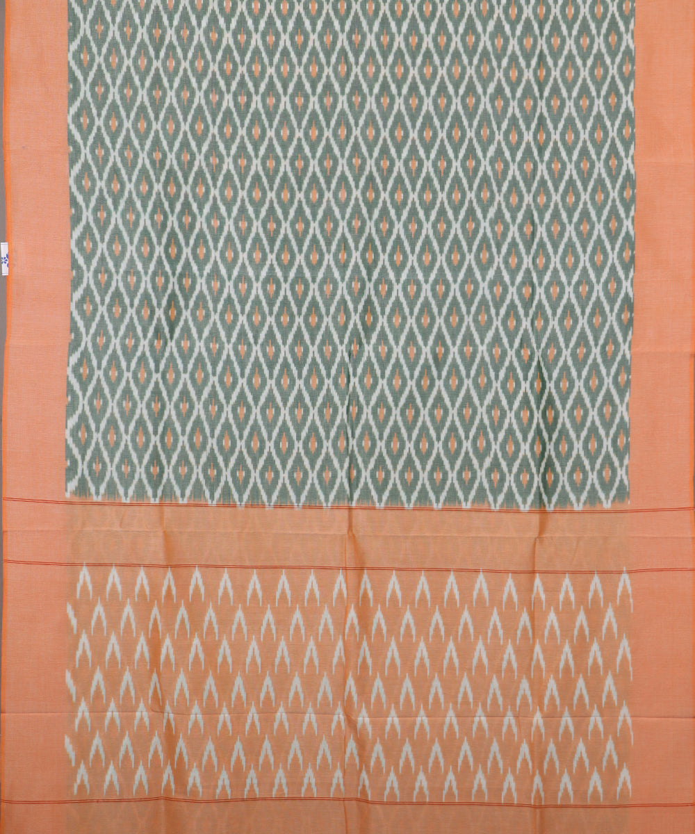 Fern green color pochampally mercerised cotton saree