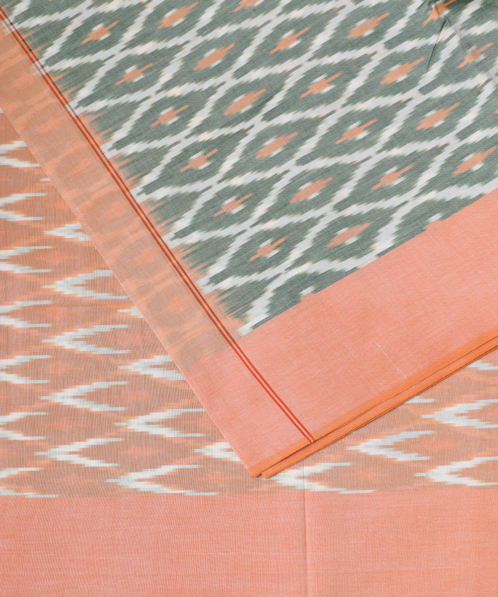 Fern green color pochampally mercerised cotton saree