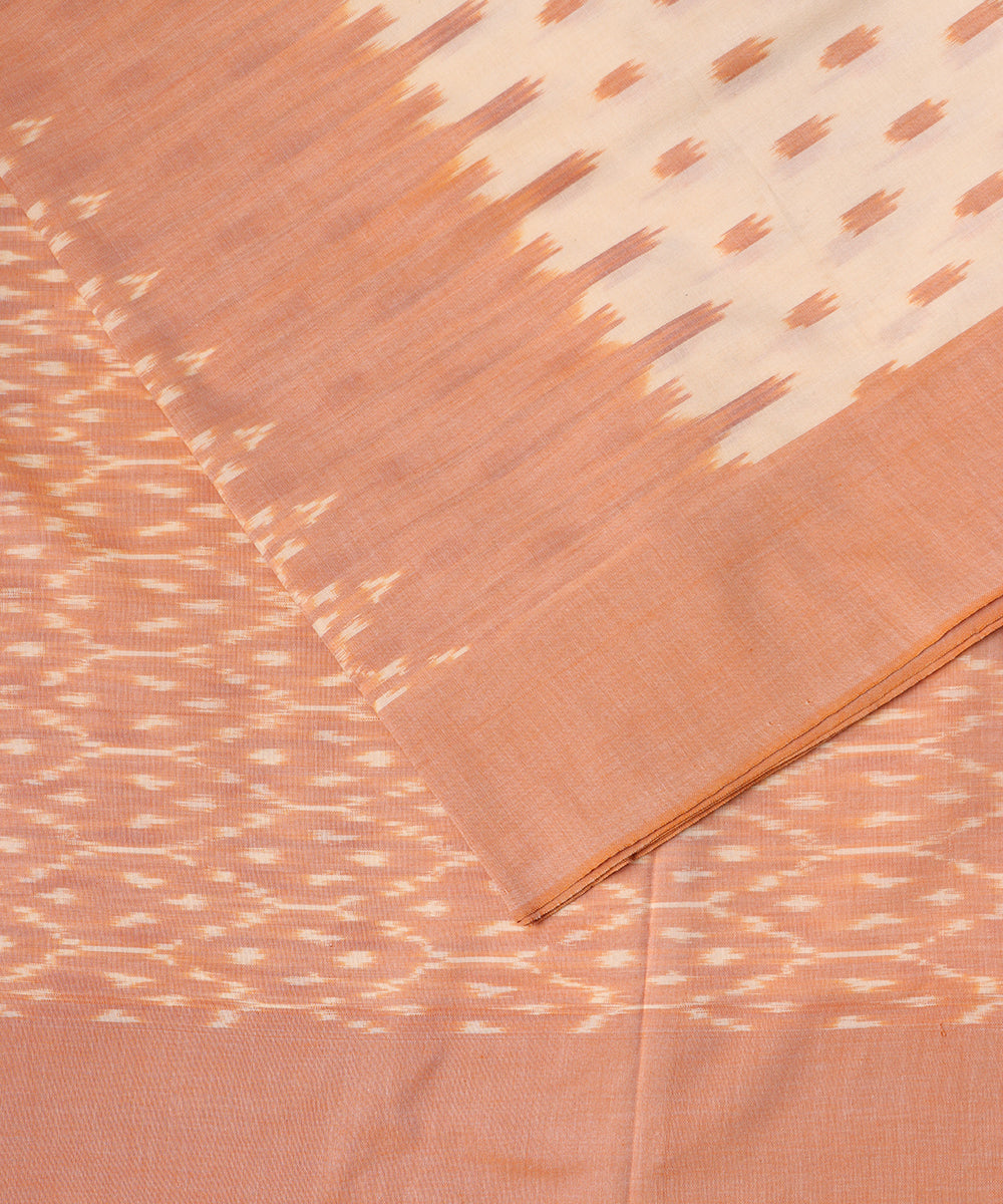 Peach color pochampally mercerised cotton saree